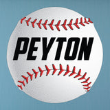 Custom made baseball wall decal. The size of this wall sticker is 28"h x 28"w It will adhere to any smooth surface. It will not stick to stucco or textured walls.