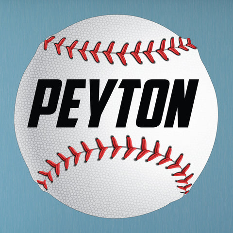 Custom made baseball wall decal. The size of this wall sticker is 28"h x 28"w It will adhere to any smooth surface. It will not stick to stucco or textured walls.