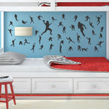 Football player wall stickers, multiple football players playing football.