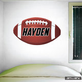 28"h x 48"w Football Custom Name Wall Graphic