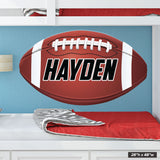 28"h x 48"w custom name football wall decal