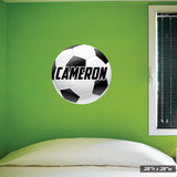 28"h x 28"w custom name soccer wall sticker.