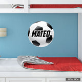 Custom Name Soccer Wall Decal, 19"h x 19"w