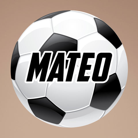 19"h x 19"w, Custom Name Soccer Wall Sticker