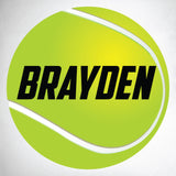 Custom name tennis ball wall print, 19"h x 19"w