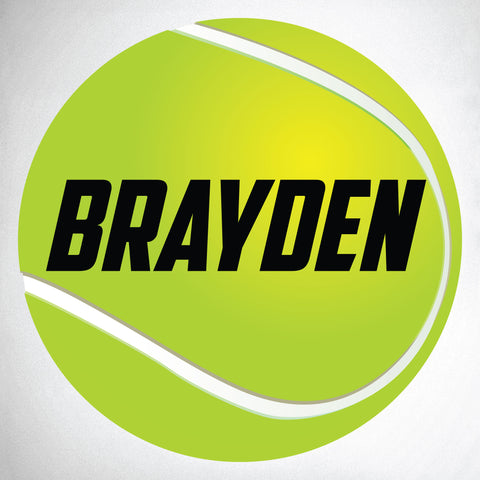 Custom name tennis ball wall print, 19"h x 19"w