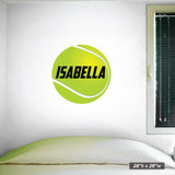 Large 28"h x 28"w custom tennis ball name wall decal.