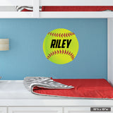 Custom Name Softball Wall Decal, 19x19