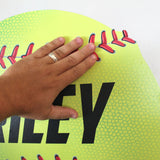 Installing of softball wall print.