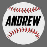 Baseball Player Wall Decal with Custom Name, 19x19