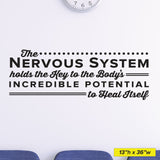 "The Nervous System Holds the Key to the Body's Incredible Potential to Heal Itself" Sir Jay Holder Chiropractic Wall Decal (0130)
