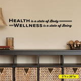 'Health is a State of Body' - Chiropractic Wall Decal for Offices (0133)