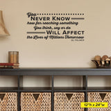 You Never Know How Far-Reaching - BJ Palmer Chiropractic Wall Decal (0137)