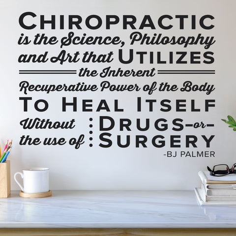 'Chiropractic is the Science' BJ Palmer Wall Decal for Chiropractic Offices (0140)