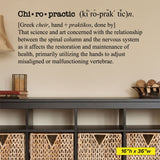 "Chiropractic Definition" Chiropractor Wall Decal (0141)