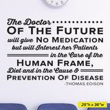 "The Doctor of the Future" (HER Version) Thomas Edison Chiropractic Wall Decal (0146)