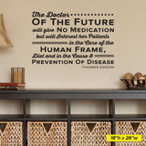 "The Doctor of the Future" (HER Version) Thomas Edison Chiropractic Wall Decal (0146)