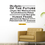 "The Doctor of the Future" (HER Version) Thomas Edison Chiropractic Wall Decal (0146)