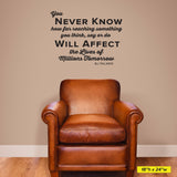 You Never Know How Something You Say or Do - BJ Palmer Chiropractic Wall Decal (0210)