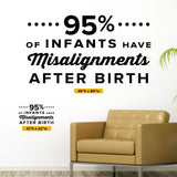 '95% of Infants Have Misalignments After Birth' Chiropractic Wall Decal (0313)