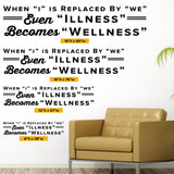 When I is Replaced by We - Chiropractic Wall Decal for Office Decor (0314)