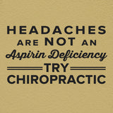 'Headaches Are Not an Aspirin Deficiency' Chiropractic Wall Decal (0319)