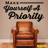 'Make Yourself a Priority' - Wall Decal for Health & Wellness Offices (0324)