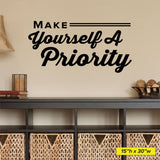 'Make Yourself a Priority' - Wall Decal for Health & Wellness Offices (0324)