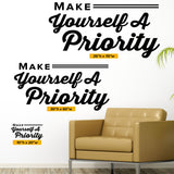 'Make Yourself a Priority' - Wall Decal for Health & Wellness Offices (0324)