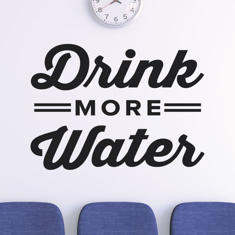 'Drink More Water' Hydration Wall Decal for Chiropractic Offices (0327)