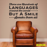 'Hundreds of Languages, But a Smile Speaks Them All' Wall Decal (0341)