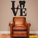 'Love Tooth' Wall Decal – Heartwarming Dental Office Decor (0348)