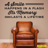 'A Smile Happens in a Flash' Wall Decal – Uplifting Dental Office Decor (0352)