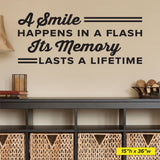 'A Smile Happens in a Flash' Wall Decal – Uplifting Dental Office Decor (0352)
