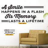 'A Smile Happens in a Flash' Wall Decal – Uplifting Dental Office Decor (0352)