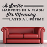'A Smile Happens in a Flash' Wall Decal – Uplifting Dental Office Decor (0352)