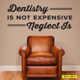 'Dentistry is Not Expensive, Neglect Is' Wall Decal – Dental Office Motivation (0360)