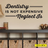 'Dentistry is Not Expensive, Neglect Is' Wall Decal – Dental Office Motivation (0360)