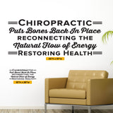 'Chiropractic Puts Bones Back in Place' - Chiropractic Wall Decal (0403)