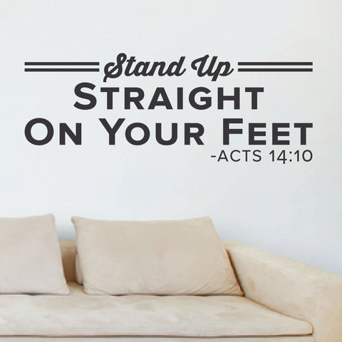 'Stand Up Straight on Your Feet' Bible Verse - Chiropractic Wall Decal (0407)