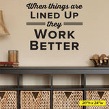 When Things Are Lined Up - Chiropractic Wall Decal for Office Decor (0409)