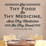 'Let Thy Food Be Thy Medicine' Hippocrates Wall Decal for Wellness Offices (0411)