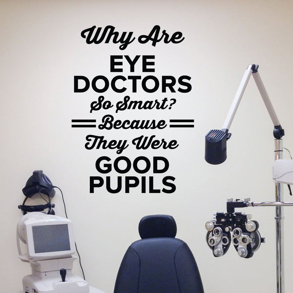 'Why Are Eye Doctors So Smart?' Wall Decal – Fun Optometrist Art ...