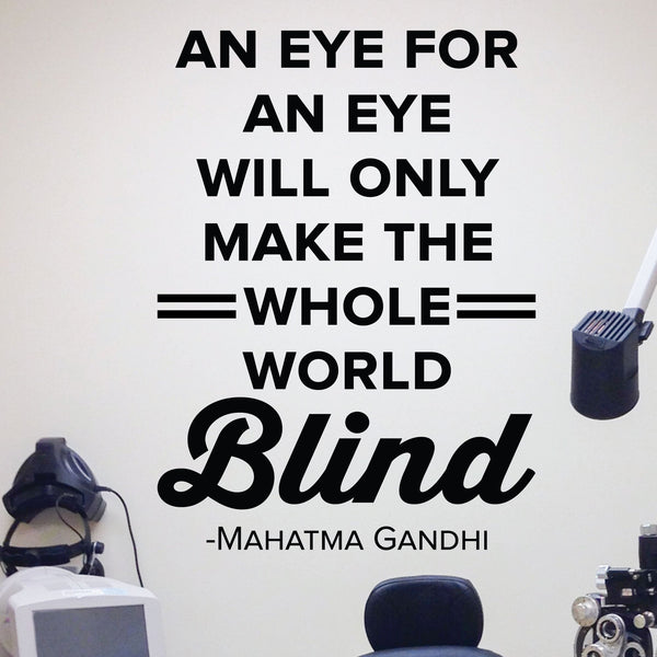 'An Eye for an Eye' Wall Decal – Thoughtful Optometrist Office Art ...