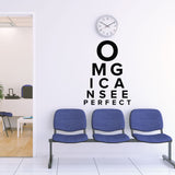 optometrist wall sticker - omg I can see perfect