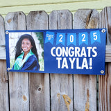 Custom Graduation Banner - 10"h x 24"w - 0743