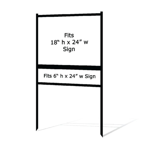 18x24 metal sign frame with 6x24 bottom rider.