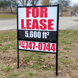 Weather-resistant aluminum real estate sign displayed outside a home in Indianapolis