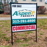 .040 aluminum real estate sign showing rigid metal construction for realtor signage