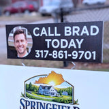 18×6 real estate sign rider attached above yard sign panel.